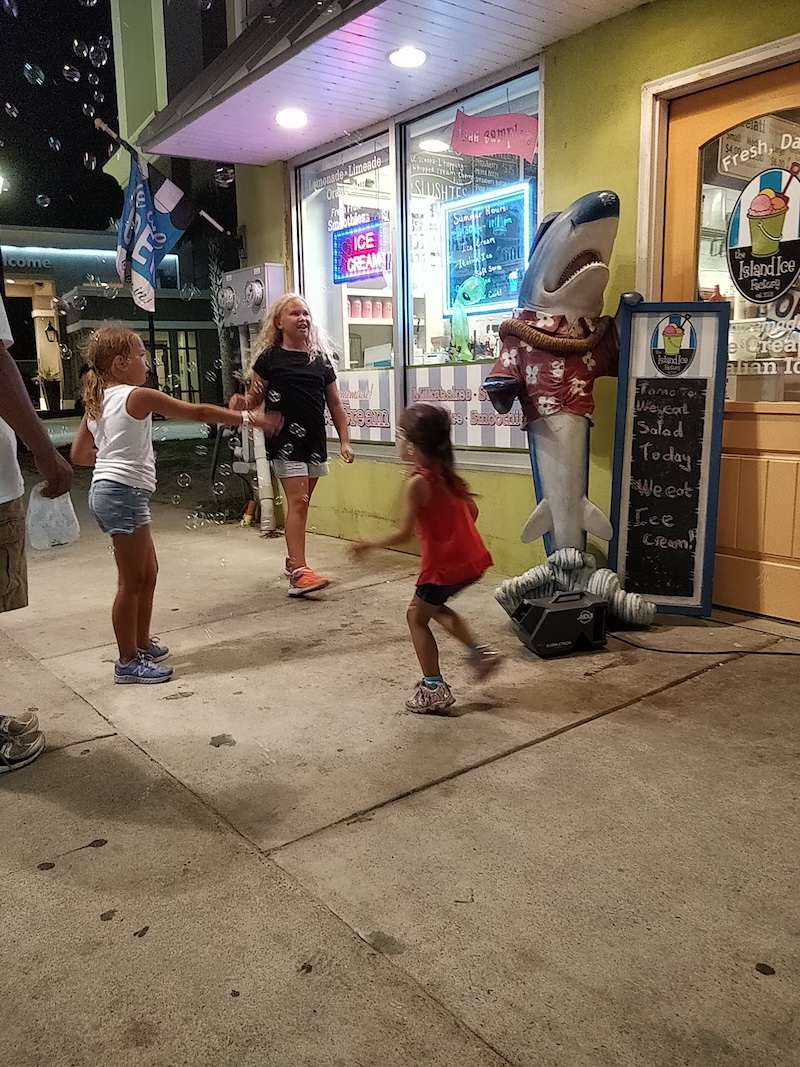 Island Ice at night with bubbles